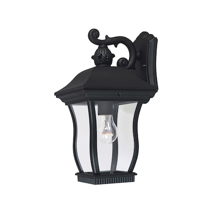 Designers Fountain Chelsea 14.5in Black 1-Light Outdoor Line Voltage Wall Sconce, Bulb Not Included 2701-BK